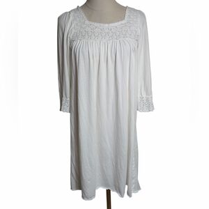 Peruvian Connection White Cotton Cottagecore Country Nightie